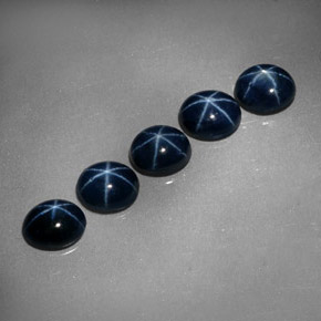 캐럿 천연 블루 스타 사파이어 보석, 타원형 컷, 5.2×4.3 mm, 불투명체