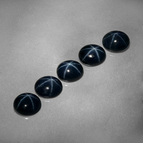 캐럿 천연 블루 스타 사파이어 보석, 타원형 컷, 5.2×4.2 mm, 불투명체