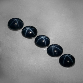 캐럿 천연 블루 스타 사파이어 보석, 타원형 컷, 5.2×4.2 mm, 불투명체
