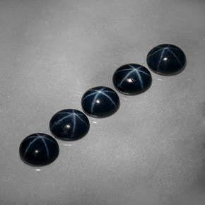 캐럿 천연 블루 스타 사파이어 보석, 타원형 컷, 5.2×4.2 mm, 불투명체