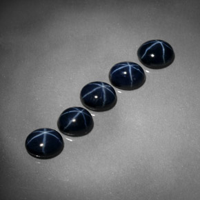 캐럿 천연 블루 스타 사파이어 보석, 타원형 컷, 5×4 mm, 불투명체