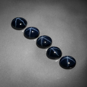 캐럿 천연 블루 스타 사파이어 보석, 타원형 컷, 5×4 mm, 불투명체