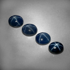 캐럿 천연 블루 스타 사파이어 보석, 타원형 컷, 5.1×4.1 mm, 불투명체