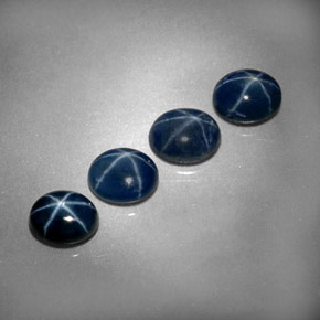 캐럿 천연 블루 스타 사파이어 보석, 타원형 컷, 5.1×4.1 mm, 불투명체