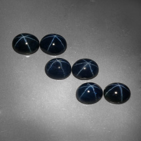 캐럿 천연 블루 스타 사파이어 보석, 타원형 컷, 5.2×4.2 mm, 불투명체