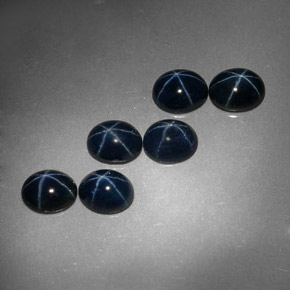 캐럿 천연 블루 스타 사파이어 보석, 타원형 컷, 5.2×4.2 mm, 불투명체