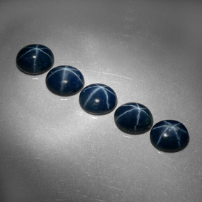 캐럿 천연 블루 스타 사파이어 보석, 타원형 컷, 5.2×4.2 mm, 불투명체