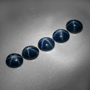 캐럿 천연 블루 스타 사파이어 보석, 타원형 컷, 5.2×4.2 mm, 불투명체