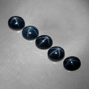캐럿 천연 블루 스타 사파이어 보석, 타원형 컷, 5.3×4.2 mm, 불투명체