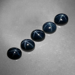 캐럿 천연 블루 스타 사파이어 보석, 타원형 컷, 5.3×4.2 mm, 불투명체