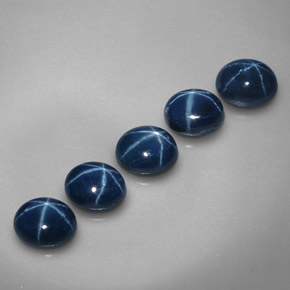 캐럿 천연 파란색 스타 사파이어 보석, 타원형 컷, 불투명체