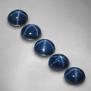 캐럿 천연 블루 스타 사파이어 보석, 타원형 컷, 5.3×4.2 mm, 불투명체