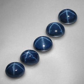 캐럿 천연 블루 스타 사파이어 보석, 타원형 컷, 5.3×4.2 mm, 불투명체