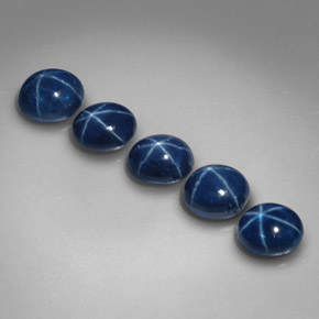캐럿 천연 블루 스타 사파이어 보석, 타원형 컷, 5.2×4.2 mm, 불투명체