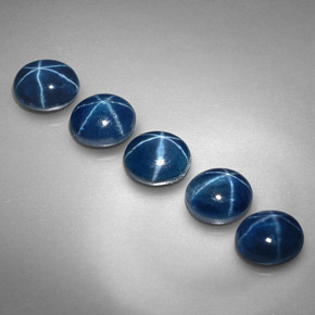 캐럿 천연 블루 스타 사파이어 보석, 타원형 컷, 5.2×4.2 mm, 불투명체