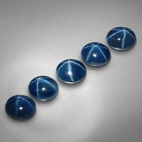 캐럿 천연 블루 스타 사파이어 보석, 타원형 컷, 5.2×4.2 mm, 불투명체