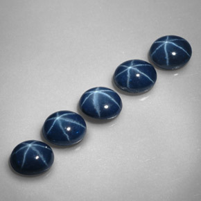 캐럿 천연 블루 스타 사파이어 보석, 타원형 컷, 5.3×4.3 mm, 불투명체
