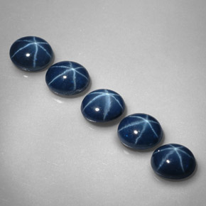 캐럿 천연 블루 스타 사파이어 보석, 타원형 컷, 5.3×4.3 mm, 불투명체