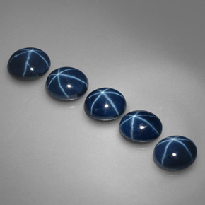 캐럿 천연 블루 스타 사파이어 보석, 타원형 컷, 5.2×4.2 mm, 불투명체
