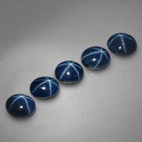 캐럿 천연 블루 스타 사파이어 보석, 타원형 컷, 5.2×4.2 mm, 불투명체