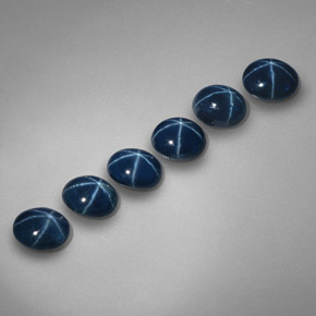 캐럿 천연 블루 스타 사파이어 보석, 타원형 컷, 5.1×4.1 mm, 불투명체