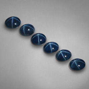 캐럿 천연 블루 스타 사파이어 보석, 타원형 컷, 5.1×4.1 mm, 불투명체