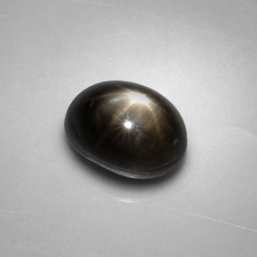 2.48캐럿 천연 검정색 스타 사파이어, 타원형 컷, 7.9×5.9 mm, 불투명체