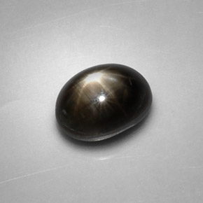 2.48캐럿 천연 검정색 스타 사파이어, 타원형 컷, 7.9×5.9 mm, 불투명체