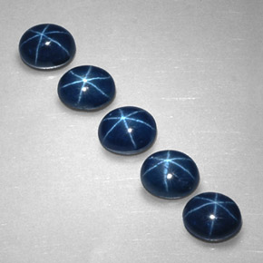 캐럿 천연 블루 스타 사파이어 보석, 타원형 컷, 5.2×4.2 mm, 불투명체