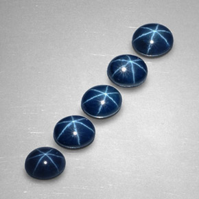 캐럿 천연 블루 스타 사파이어 보석, 타원형 컷, 5.3×4.2 mm, 불투명체