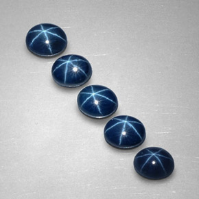 캐럿 천연 블루 스타 사파이어 보석, 타원형 컷, 5.3×4.2 mm, 불투명체