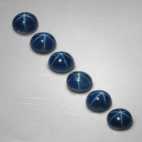 캐럿 천연 블루 스타 사파이어 보석, 타원형 컷, 5.2×4.2 mm, 불투명체