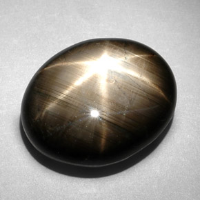 10.83캐럿 천연 검정색 스타 사파이어, 타원형 컷, 14.1×11.5 mm, 불투명체