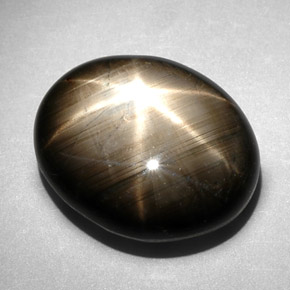 10.83캐럿 천연 검정색 스타 사파이어, 타원형 컷, 14.1×11.5 mm, 불투명체