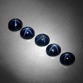 캐럿 천연 블루 스타 사파이어 보석, 타원형 컷, 5.3×4.3 mm, 불투명체