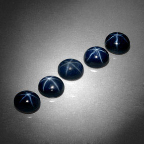 캐럿 천연 블루 스타 사파이어 보석, 타원형 컷, 5.3×4.3 mm, 불투명체