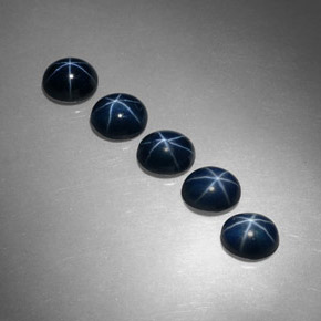 캐럿 천연 블루 스타 사파이어 보석, 타원형 컷, 5.2×4.2 mm, 불투명체