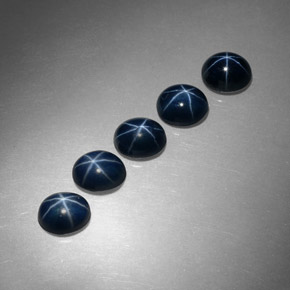 캐럿 천연 블루 스타 사파이어 보석, 타원형 컷, 5.2×4.2 mm, 불투명체