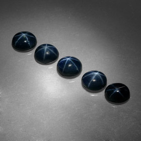 캐럿 천연 블루 스타 사파이어 보석, 타원형 컷, 5.2×4.2 mm, 불투명체
