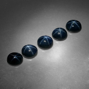 캐럿 천연 블루 스타 사파이어 보석, 타원형 컷, 5.2×4.2 mm, 불투명체