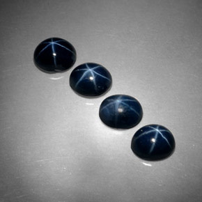 캐럿 천연 블루 스타 사파이어 보석, 타원형 컷, 5.2×4.2 mm, 불투명체