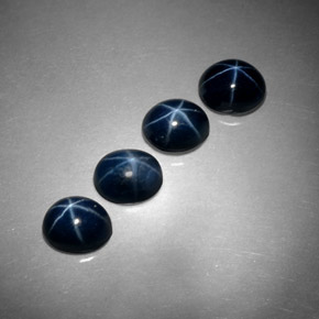 캐럿 천연 블루 스타 사파이어 보석, 타원형 컷, 5.2×4.2 mm, 불투명체