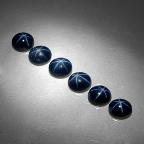 캐럿 천연 블루 스타 사파이어 보석, 타원형 컷, 5.2×4.3 mm, 불투명체