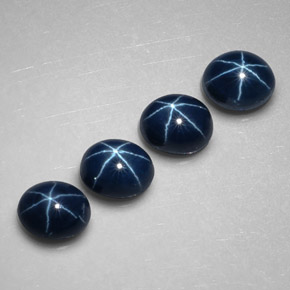 캐럿 천연 블루 스타 사파이어 보석, 타원형 컷, 5.1×4.2 mm, 불투명체