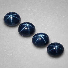 캐럿 천연 블루 스타 사파이어 보석, 타원형 컷, 5.1×4.2 mm, 불투명체