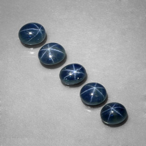 캐럿 천연 블루 스타 사파이어 보석, 타원형 컷, 5.1×4.2 mm, 투명한