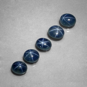 캐럿 천연 블루 스타 사파이어 보석, 타원형 컷, 5.1×4.2 mm, 투명한