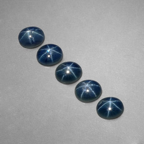 캐럿 천연 블루 스타 사파이어 보석, 타원형 컷, 5.2×4.2 mm, 투명한