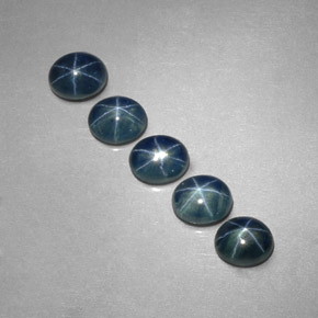 캐럿 천연 블루 스타 사파이어 보석, 타원형 컷, 5.2×4.2 mm, 투명한