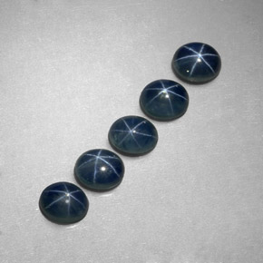 캐럿 천연 블루 스타 사파이어 보석, 타원형 컷, 5.2×4.2 mm, 투명한